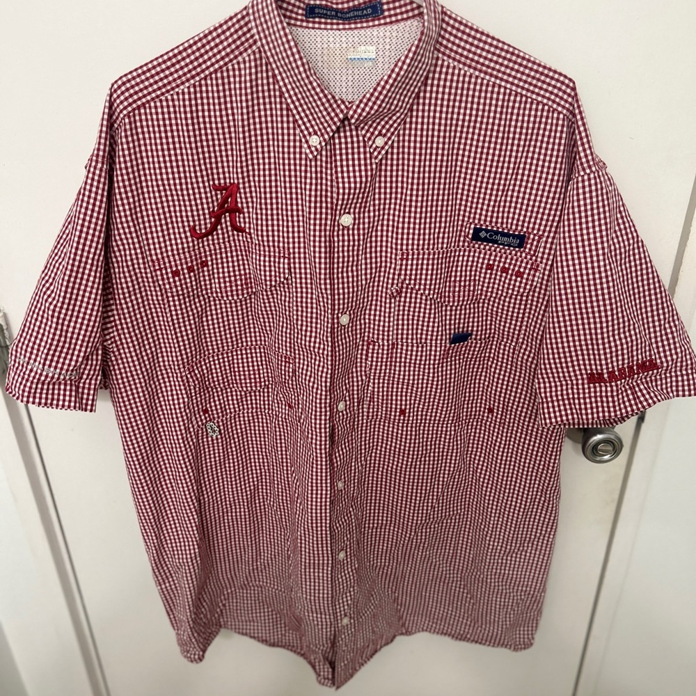 Alabama Crimson Tide Fishing Shirt Columbia PFG Super Bonehead Vented XXL 2X